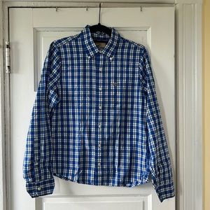 Hollister Long Sleeve Plaid Button Up Collared Shirt